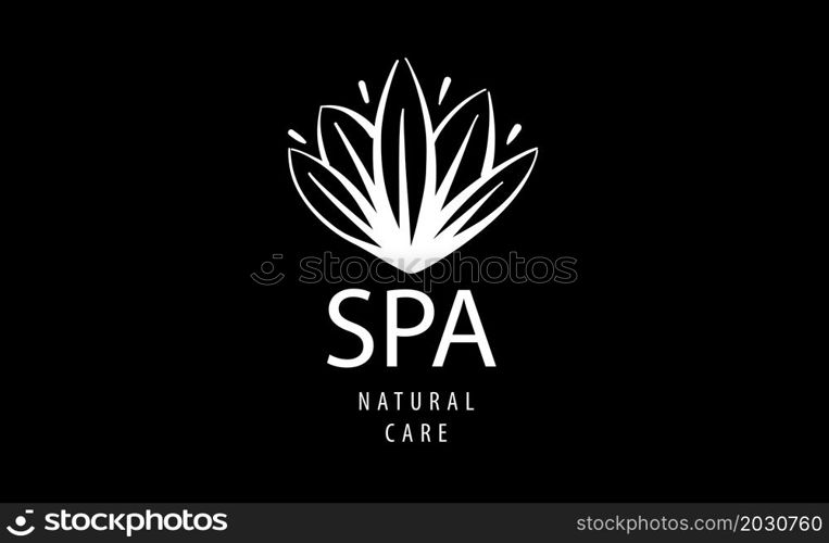 Drawn vector SPA logo on a black background.. Drawn vector SPA logo on a black background