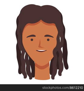 Dreadlocks icon cartoon vector. African man. Afro boy. Dreadlocks icon ...