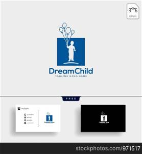 Dream child, creative logo template vector illustration, icon elements isolated with business card. Dream child, creative logo template vector illustration with business card