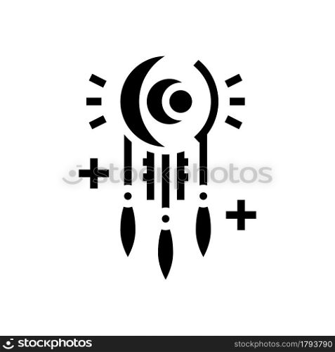 dreamcatcher boho glyph icon vector. dreamcatcher boho sign. isolated contour symbol black illustration. dreamcatcher boho glyph icon vector illustration