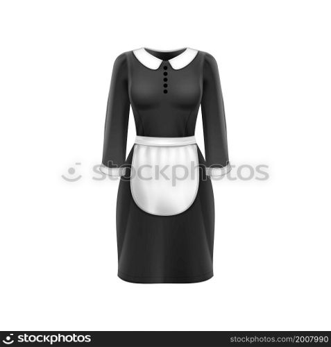 Dress black fashion. Holiday clothing. Standing view. Formal skirt dress. 3d realistic vector. Dress black fashion vector