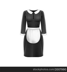Dress black fashion. Holiday clothing. Standing view. Formal skirt dress. 3d realistic vector. Dress black fashion vector