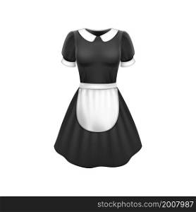 Dress black woman. Young girl. Attractive design. Top template dress. 3d realistic vector. Dress black woman vector