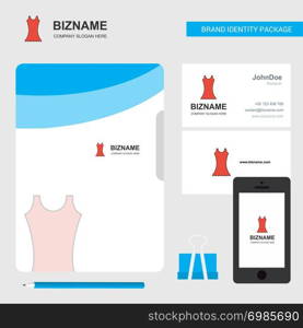 Dress Business Logo, File Cover Visiting Card and Mobile App Design. Vector Illustration