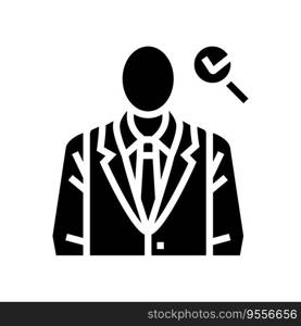 dress code etiquette interview job glyph icon vector. dress code etiquette interview job sign. isolated symbol illustration. dress code etiquette interview job glyph icon vector illustration