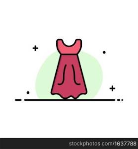 Dress, Girl, Wedding  Business Flat Line Filled Icon Vector Banner Template