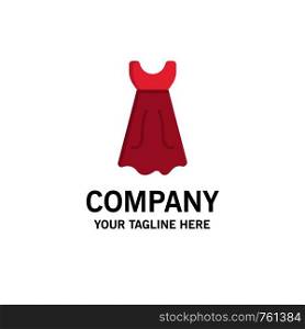 Dress, Girl, Wedding Business Logo Template. Flat Color
