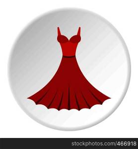 Dress icon in flat circle isolated vector illustration for web. Dress icon circle