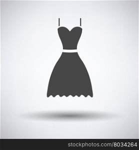 Dress icon on gray background, round shadow. Vector illustration.