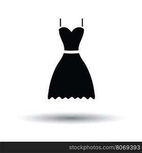 Dress icon. White background with shadow design. Vector illustration.