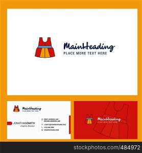 Dress Logo design with Tagline & Front and Back Busienss Card Template. Vector Creative Design