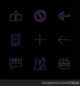 dress , message , not allowed , burger , user interface icons , arrows , navigation , wifi , internet , technology , apps , icon, vector, design, flat, collection, style, creative, icons