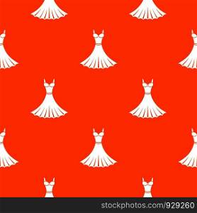 Dress pattern repeat seamless in orange color for any design. Vector geometric illustration. Dress pattern seamless