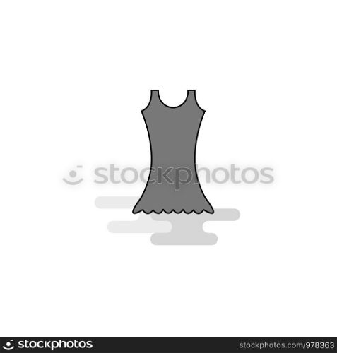 Dress Web Icon. Flat Line Filled Gray Icon Vector