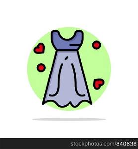 Dress, Women, Wedding Dress, Wedding Abstract Circle Background Flat color Icon