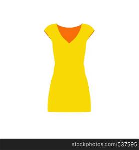 Dress yellow woman fashion person elegance model vector icon. Fashionable casual elegant lady body sign