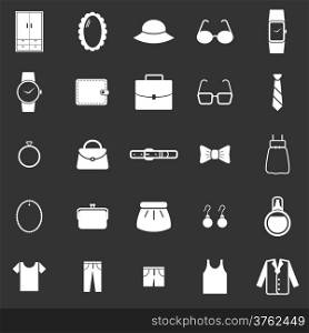Dressing icons on black background, stock vector