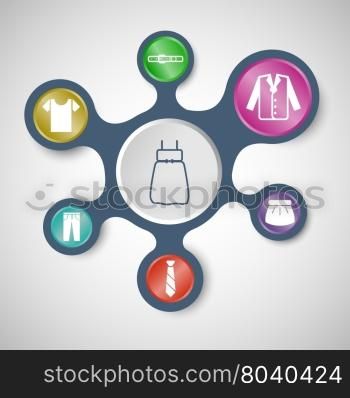 Dressing infographic templates with connected metaballs, stock vector