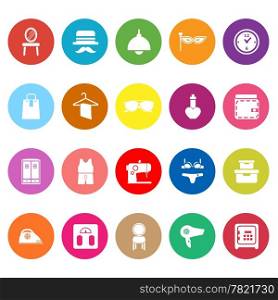 Dressing room flat icons on white background, stock vector