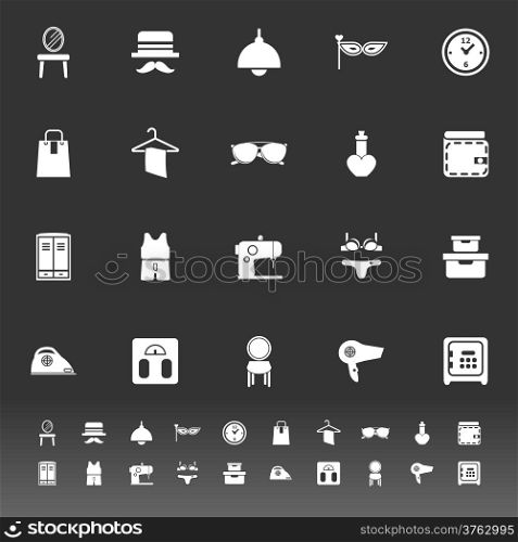 Dressing room icons on gray background, stock vector