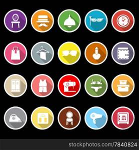 Dressing room icons with long shadow, stock vector