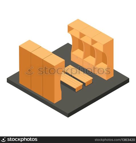 Dressing sport room icon. Isometric of dressing sport room vector icon for web design isolated on white background. Dressing sport room icon, isometric style