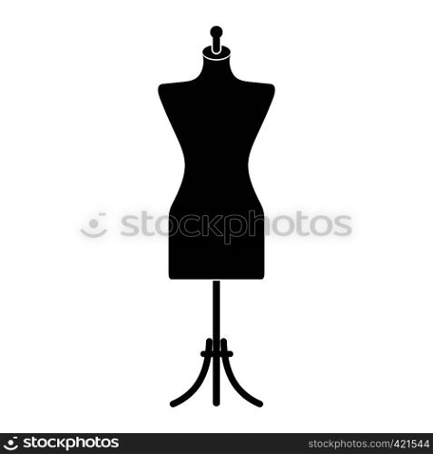 Dressmaker model black simple icon isolated on white background. Dressmaker model icon