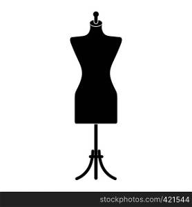 Dressmaker model black simple icon isolated on white background. Dressmaker model icon