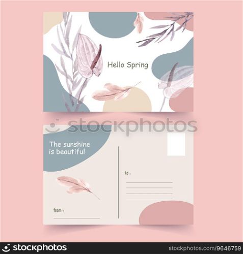 Dried floral postcard design with anthurium Vector Image