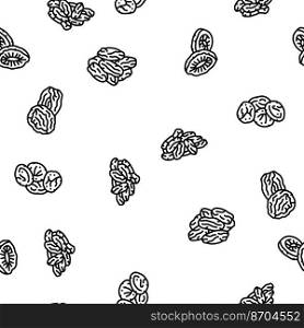 dried fruit healthy snack vector seamless pattern thin line illustration. dried fruit healthy snack vector seamless pattern