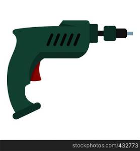 Drill icon flat isolated on white background vector illustration. Drill icon isolated