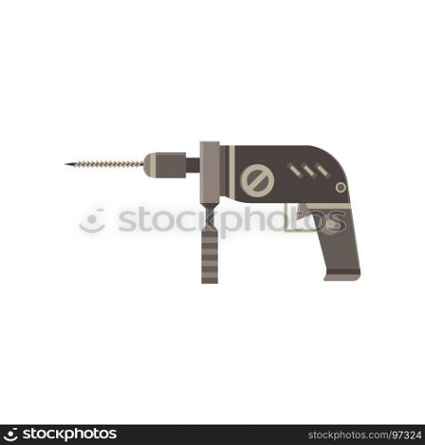 Drill icon vector hand isolated illustration white power tool equipment handle electric repair