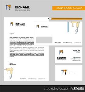 Drill machine Business Letterhead, Envelope and visiting Card Design vector template