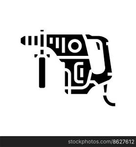 drill machine glyph icon vector. drill machine sign. isolated symbol illustration. drill machine glyph icon vector illustration