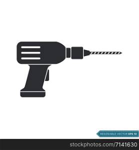 Drill Machine Icon Vector Template Illustration Design
