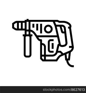 drill machine line icon vector. drill machine sign. isolated contour symbol black illustration. drill machine line icon vector illustration
