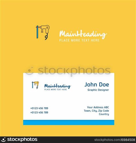 Drill machine logo Design with business card template. Elegant corporate identity. - Vector