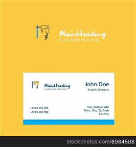 Drill machine logo Design with business card template. Elegant corporate identity. - Vector