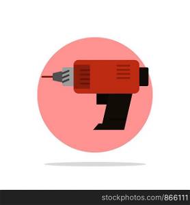 Drill, Power, Machine, Cordless, Electronics Abstract Circle Background Flat color Icon