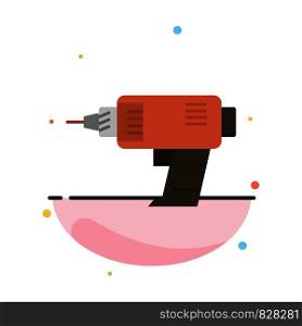 Drill, Power, Machine, Cordless, Electronics Abstract Flat Color Icon Template