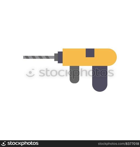 Drill tool icon vector equipment repair. Construction work symbol industry illustration and mechanic instrument sign. Hardware industrial builder object and technology element engineer isolated white