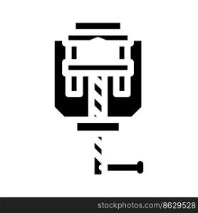 drill vice glyph icon vector. drill vice sign. isolated symbol illustration. drill vice glyph icon vector illustration