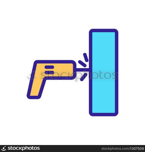 drilling a wall icon vector. drilling a wall sign. color isolated symbol illustration. drilling a wall icon vector outline illustration