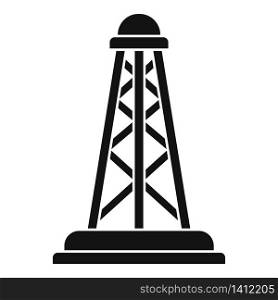 Drilling derrick icon. Simple illustration of drilling derrick vector icon for web design isolated on white background. Drilling derrick icon, simple style