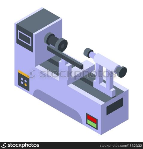 Drilling lathe icon. Isometric of drilling lathe vector icon for web design isolated on white background. Drilling lathe icon, isometric style