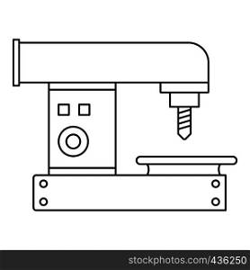 Drilling machine icon in outline style isolated on white background vector illustration. Drilling machine icon, outline style