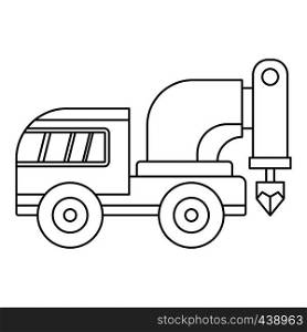 Drilling machine icon in outline style isolated vector illustration. Drilling machine icon outline