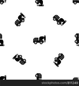 Drilling machine pattern repeat seamless in black color for any design. Vector geometric illustration. Drilling machine pattern seamless black
