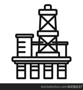 Drilling rig icon outline vector. Oil sea. Ocean platform. Drilling rig icon outline vector. Oil sea