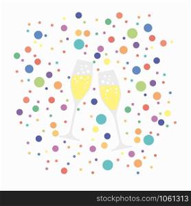 drink a toast to the party, New Year&rsquo;s Eve dinner, vector background